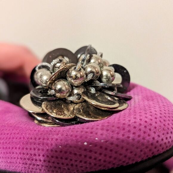 Calvin Klein Magenta Fuchsia Purple Maxee Genuine Suede Beaded Ballets Flats - Picture 11 of 12